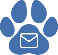 Mail icon with paw print